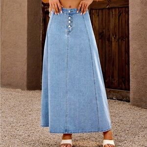Beautiful Classic Blue A-Line Denim Skirt